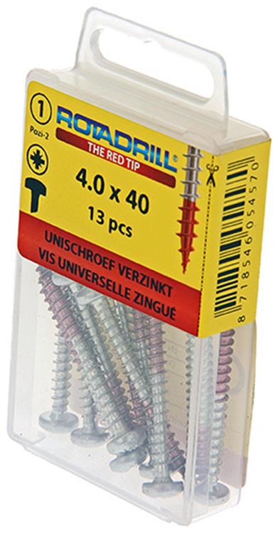 Rotadrill 1039846 - Universalschraube ck pzd vz 4,0x40mm (13) | 6 Stück