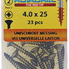 Rotadrill 1039883 - Universalschraube Messing LK PZD 4,0x25mm (23) | 6 Stück