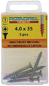 Rotadrill 1039891 - Universalschraube Messing VK PZD 4,0x35mm (5) | 6 Stück - afbeelding 2