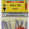 Rotadrill 1039893 – Universalschraube ck pzd Edelstahl 4,0 x 30 mm (9) | 6 Stück
