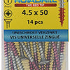 Rotadrill 1039783 - Universalschraube VK PZD VZ 4,5x50mm (14) | 6 Stück