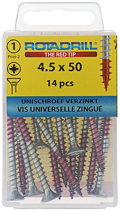 Rotadrill 1039783 - Universalschraube VK PZD VZ 4,5x50mm (14) | 6 Stück