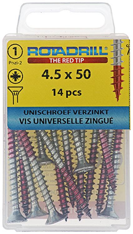 Rotadrill 1039783 - Universalschraube VK PZD VZ 4,5x50mm (14) | 6 Stück