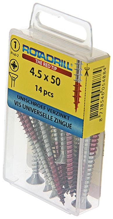 Rotadrill 1039783 - Universalschraube VK PZD VZ 4,5x50mm (14) | 6 Stück