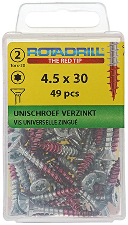 Rotadrill 1039942 - Universalschraube vktx vz 4,5x30mm (49) | 6 Stück