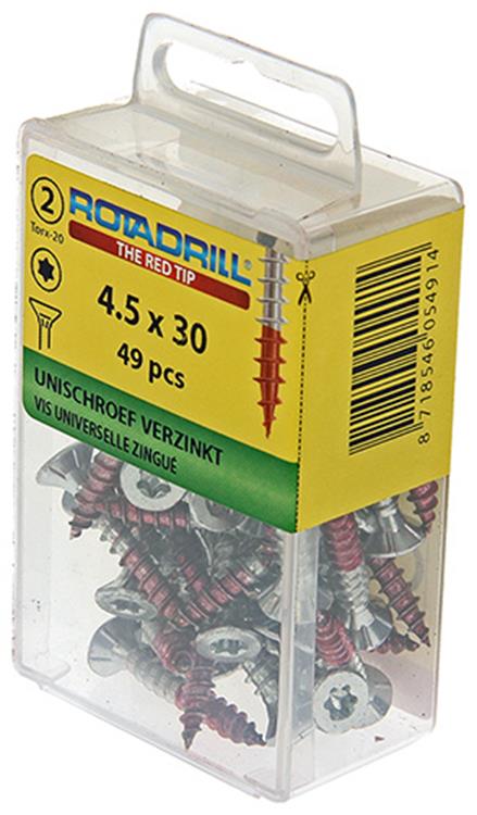 Rotadrill 1039942 - Universalschraube vktx vz 4,5x30mm (49) | 6 Stück