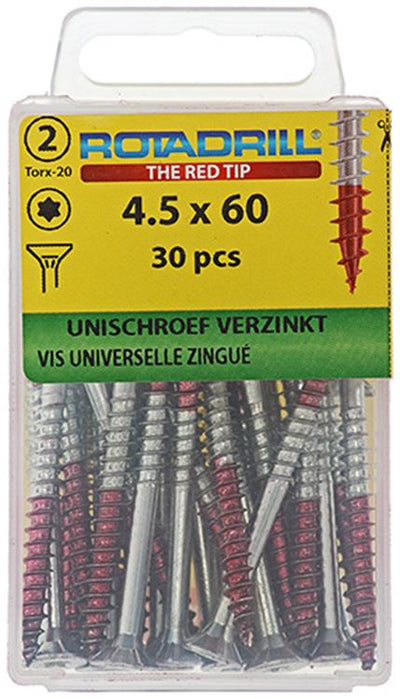 Rotadrill 1039945 - Universalschraube vktx vz 4,5x60mm (30) | 6 Stück