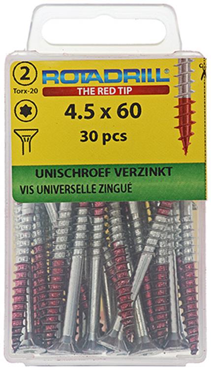 Rotadrill 1039945 - Universalschraube vktx vz 4,5x60mm (30) | 6 Stück
