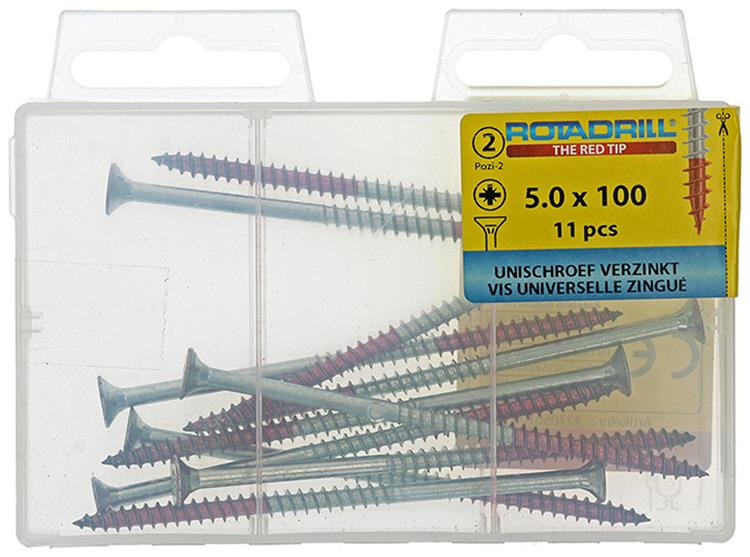 Rotadrill 1039822 - Universalschraube VK PZD VZ 5,0x100mm (11) | 6 Stück