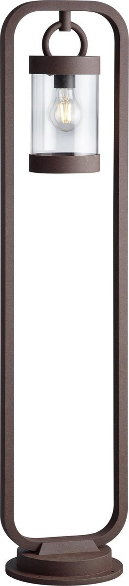 Trio Sambesi - Mastbeleuchtung - Rostfarbe - exkl. 1x e27 4w - Dämmerungssensor - Außenbeleuchtung - IP44