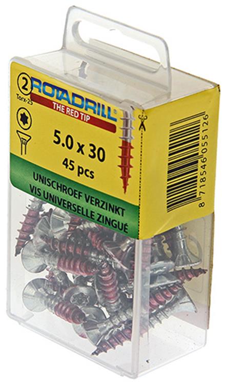 Rotadrill 1039947 - Universalschraube vktx vz 5,0x30mm (45) | 6 Stück