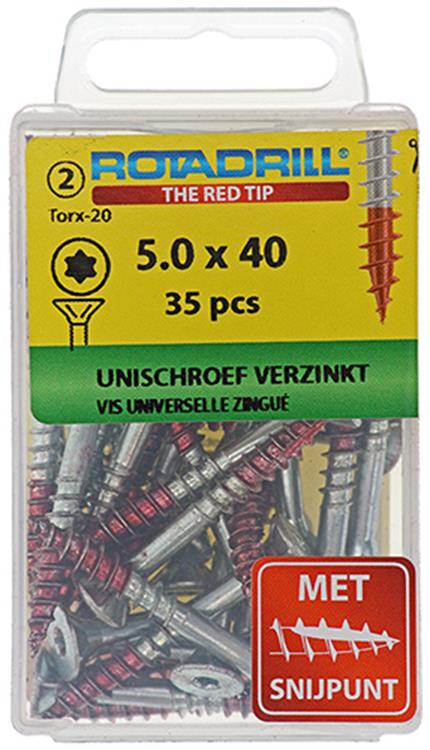 Rotadrill 1039948 - Universalschraube vktx vz 5,0x40mm (35) | 6 Stück