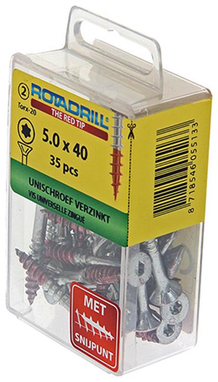 Rotadrill 1039948 - Universalschraube vktx vz 5,0x40mm (35) | 6 Stück