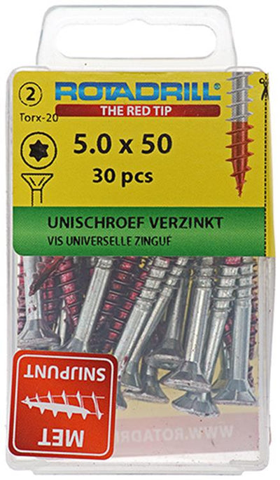 Rotadrill 1039949 - Universalschraube vktx vz 5,0x50mm (30) | 6 Stück