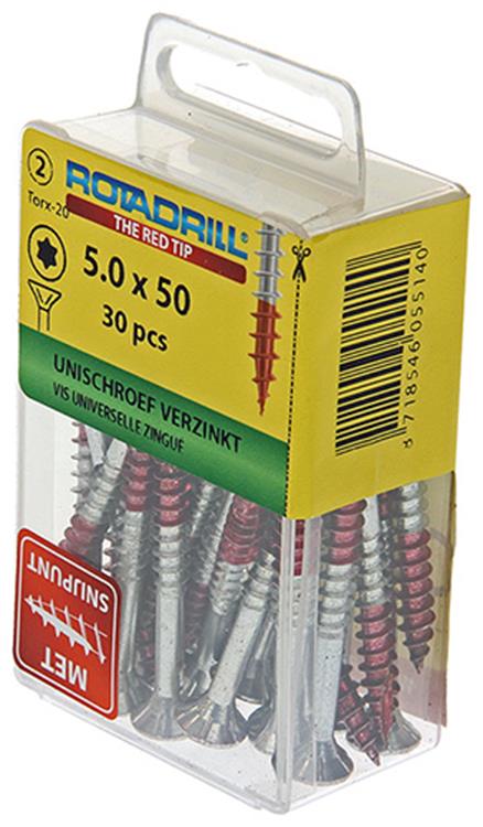 Rotadrill 1039949 - Universalschraube vktx vz 5,0x50mm (30) | 6 Stück