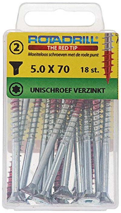 Rotadrill 1039951 - Universalschraube vktx vz 5,0x70mm (18) | 6 Stück