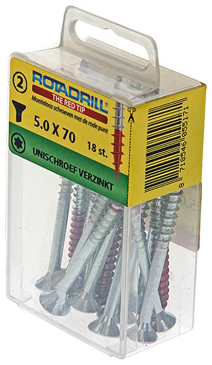 Rotadrill 1039951 - Universalschraube vktx vz 5,0x70mm (18) | 6 Stück