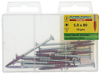 Rotadrill 1039952 - Universalschraube vktx vz 5,0x80mm (16) | 6 Stück