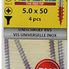 Rotadrill 1039861 – Universalschraube VK PZD Edelstahl-A2 5,0 x 50 mm (4) | 6 Stück