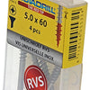 Rotadrill 1039862 – Universalschraube VK PZD Edelstahl-A2 5,0 x 60 mm (4) | 6 Stück