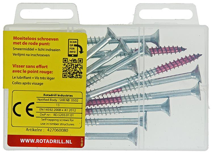 Rotadrill 1039823 - Universalschraube VK PZD VZ 6,0x80mm (12) | 6 Stück