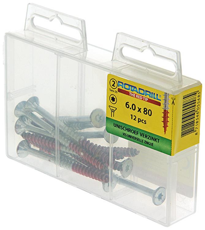 Rotadrill 1039955 - Universalschraube vktx vz 6,0x80mm (12) | 6 Stück