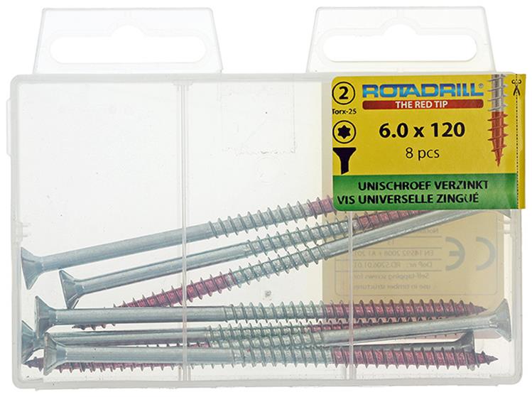 Rotadrill 1039958 - Universalschraube vktx vz 6,0x120mm (8) | 6 Stück