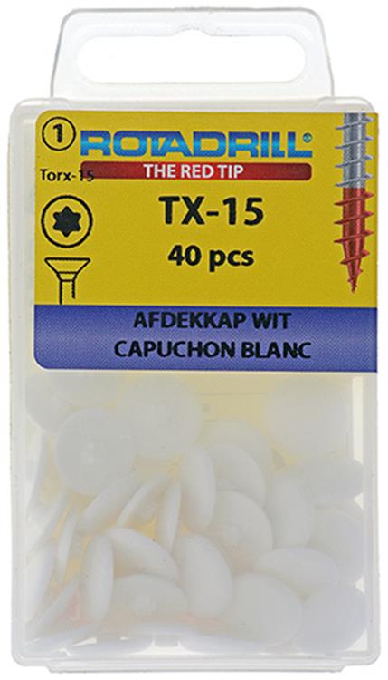 Rotadrill 1039839 - Abdeckkappe T15 weiß | 6 Stück