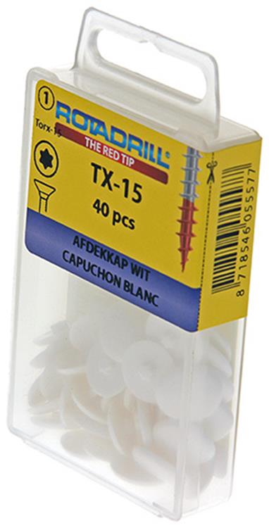 Rotadrill 1039839 - Abdeckkappe T15 weiß | 6 Stück