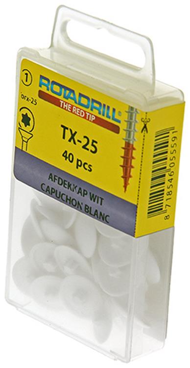 Rotadrill 1039841 - Abdeckkappe T25 weiß | 6 Stück