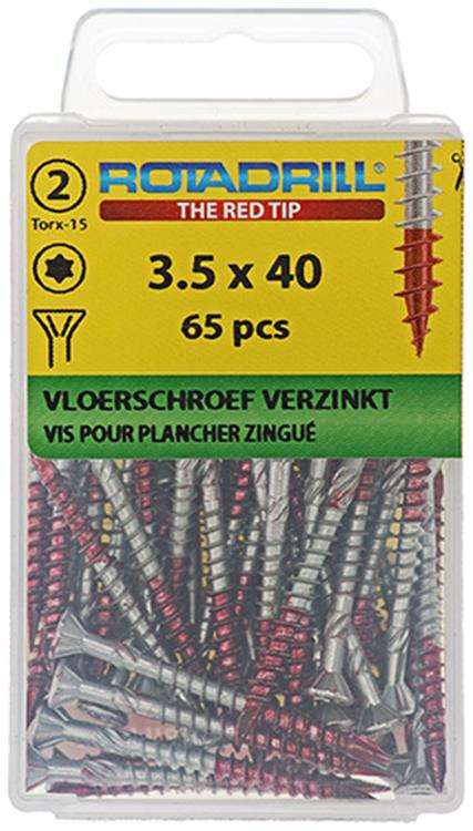Rotadrill 1039908 - Bodenschraube 75°-vk tx vz 3,5x40mm (65) | 6 Stück