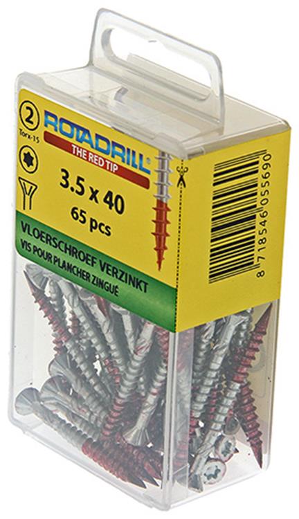 Rotadrill 1039908 - Bodenschraube 75°-vk tx vz 3,5x40mm (65) | 6 Stück