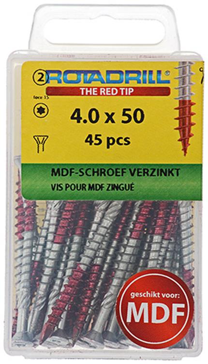 Rotadrill 1039913 - MDF-Schraube 75°-vk tx vz 4,0x50mm (45) | 6 Stück