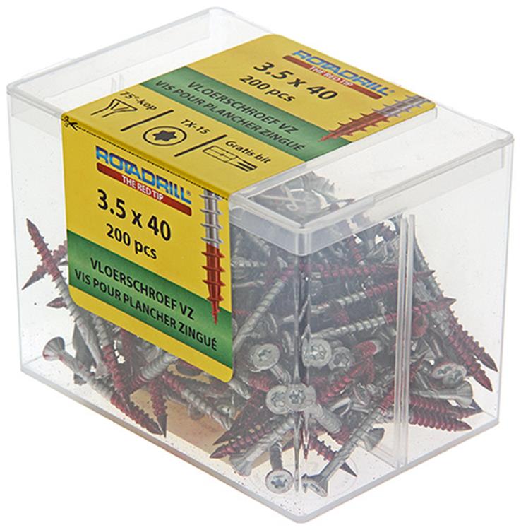 Rotadrill 1040007 - Bodenschraube 75°-vk tx vz 3,5x40mm (200) | 4 Stück