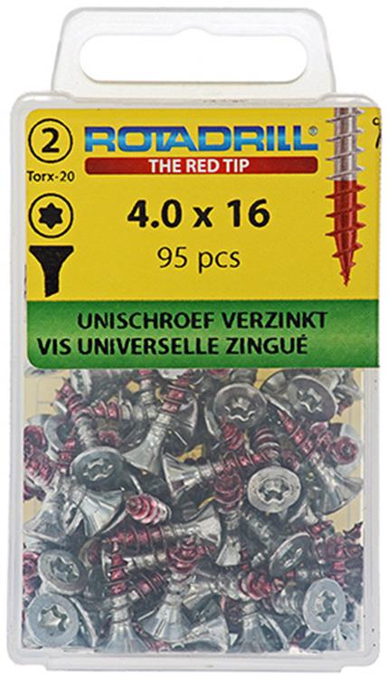 Rotadrill 1039932 - Universalschraube vktx vz 4,0x16mm (95) | 6 Stück
