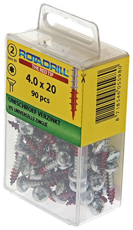 Rotadrill 1039933 - Universalschraube vktx vz 4,0x20mm (90) | 6 Stück