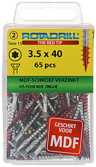 Rotadrill 1039910 - MDF-Schraube 75°-vk tx vz 3,5x40mm (65) | 6 Stück