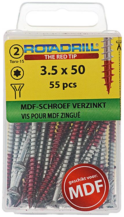 Rotadrill 1039911 - MDF-Schraube 75°-vk tx vz 3,5x50mm (55) | 6 Stück
