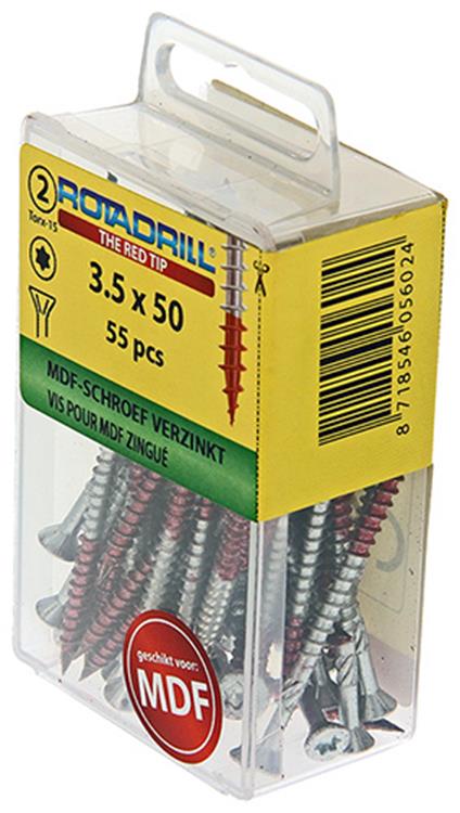 Rotadrill 1039911 - MDF-Schraube 75°-vk tx vz 3,5x50mm (55) | 6 Stück