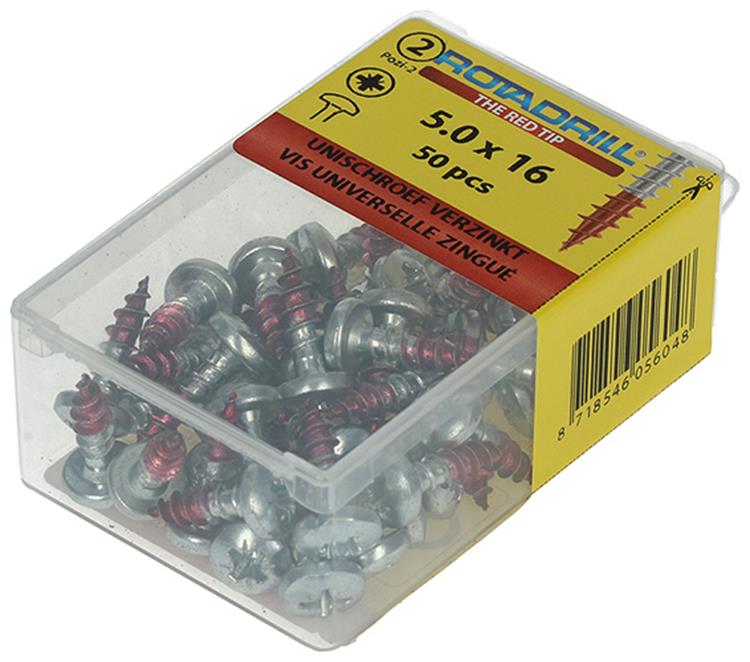 Rotadrill 1039831 - Universalschraube ck pzd vz 5,0x16mm (50) | 6 Stück