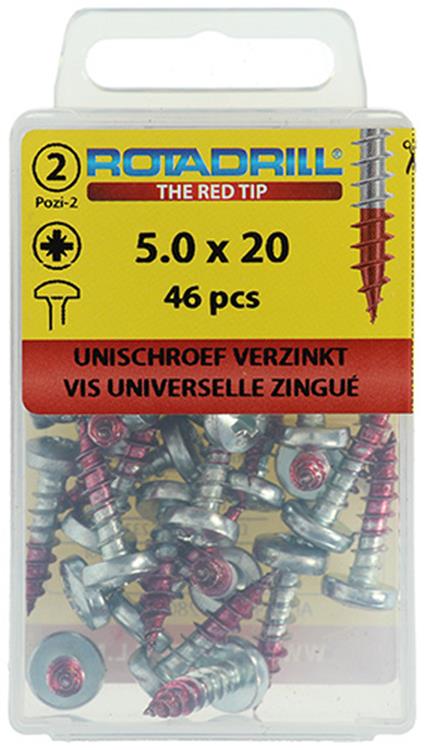 Rotadrill 1039832 - Universalschraube ck pzd vz 5,0x20mm (46) | 6 Stück