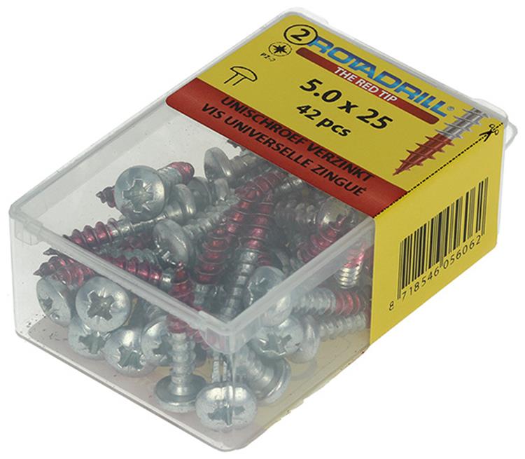 Rotadrill 1039833 - Universalschraube ck pzd vz 5,0x25mm (42) | 6 Stück