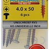Rotadrill 1039895 – Universalschraube ck pzd Edelstahl 4,0 x 50 mm (6) | 6 Stück