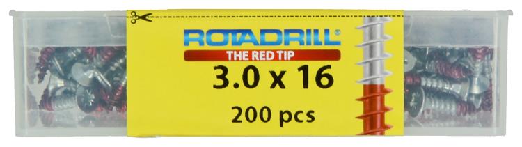 Rotadrill 1039960 - Universalschraube vkpzd vz 3,0x16mm (200) | 4 Stück