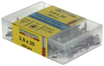 Rotadrill 1039961 - Universalschraube vkpzd vz 3,0x20mm (200) | 4 Stück