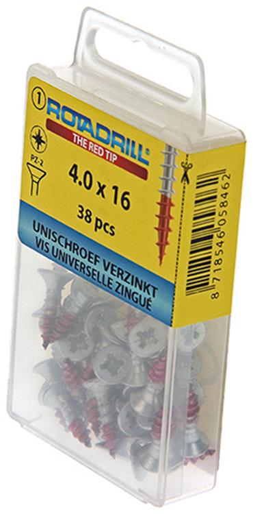 Rotadrill 1039774 - Universalschraube VK PZD VZ 4,0x16mm (38) | 6 Stück