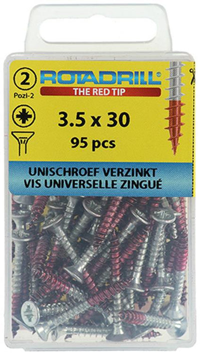 Rotadrill 1039796 - Universalschraube VK PZD VZ 3,5x30mm (95) | 6 Stück