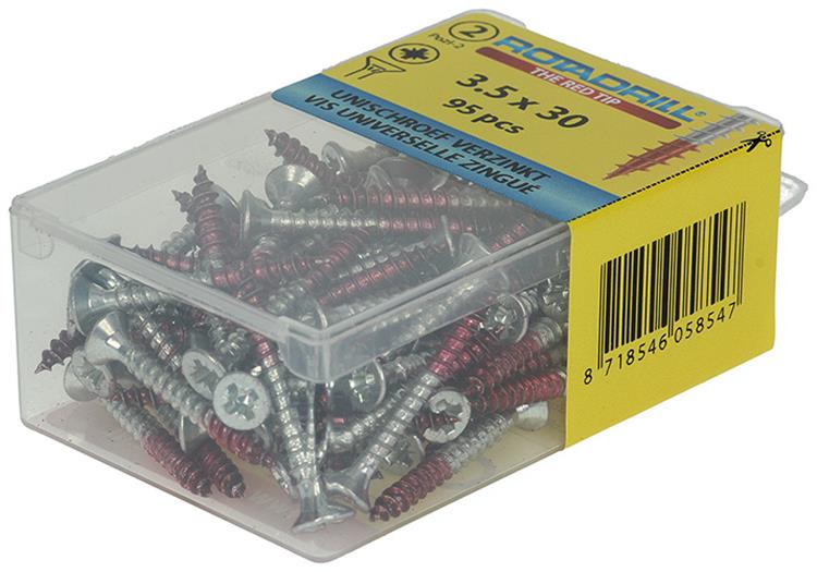 Rotadrill 1039796 - Universalschraube VK PZD VZ 3,5x30mm (95) | 6 Stück