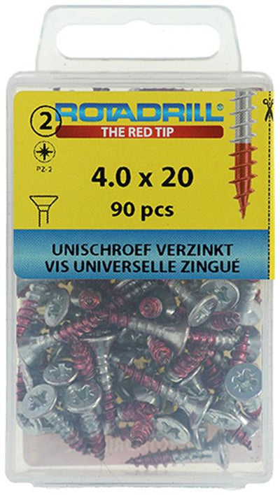 Rotadrill 1039798 - Universalschraube VK PZD VZ 4,0x20mm (90) | 6 Stück
