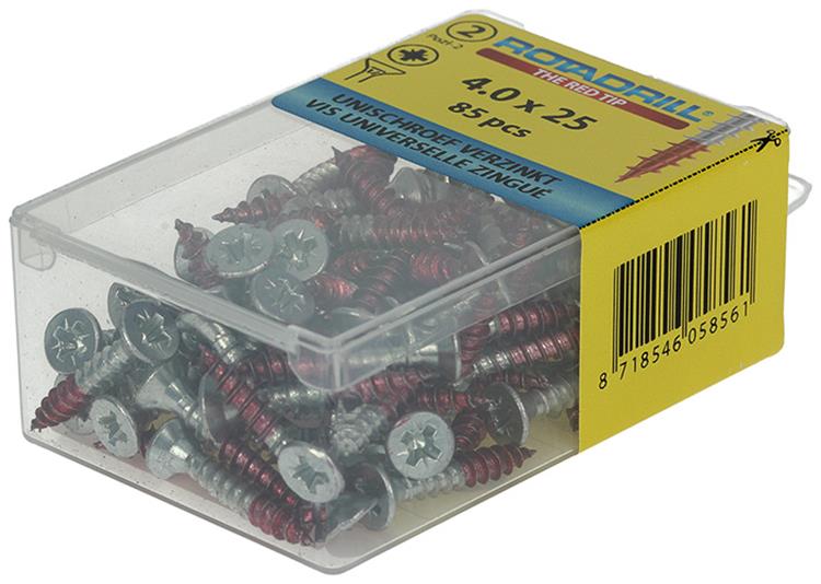 Rotadrill 1039799 - Universalschraube VK PZD VZ 4,0x25mm (85) | 6 Stück